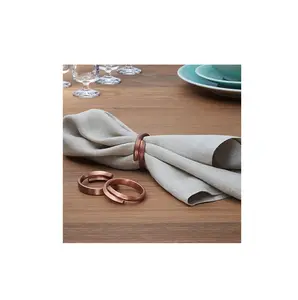 Décoratif pour la maison et la table de mariage Rond de serviette en vrac bon marché Rond de serviette en spirale Anneaux de serviette en or monogrammés - Product Image 1