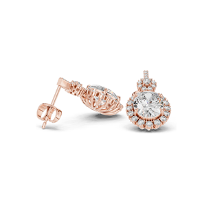ต่างหูเพชรแล็บ 3.99 กะรัต สำหรับผู้หญิง ความใส VVS-VS EF  ทอง 18KT, 14KT, 10KT และเงิน 925  ทองชมพู, ทองเหลือง, ทองขาว - Product Image 4
