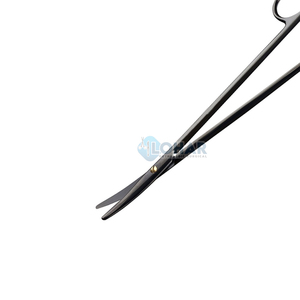 Y tế mayo cắt kéo thêm dài xử lý cong và thẳng 9 <span class=keywords><strong>incn</strong></span> mịn cắt màu đen tráng thép không gỉ phẫu thuật - Product Image 3