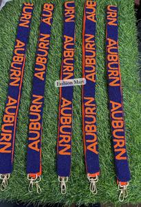 Sangle de remplacement pour sac à main en perles, bleu marine et orange, avec inscription AUBURN - Product Image 3