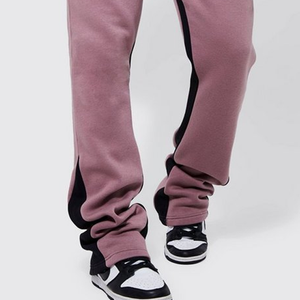 Pantalones de hombre, ropa de calle de estilo deportivo lavado, pantalones acampanados para correr, pantalones de chándal apilados transpirables, pantalones con cordón para hombre - Product Image 4