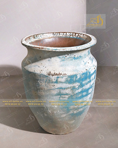 Atlantis AN139H90TSA Design Moderne TEAL SHINY ANTIQUE Céramique Maison & Jardin Pot de Fleur Haute Galvanisé Plantation Mini Paysages - Product Image 2
