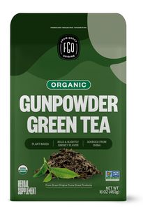 Té Verde Orgánico FGO Gunpowder, Hojas Sueltas, Bolsa Reutilizable de 16oz - Product Image 3