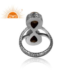 Mejor Venta de plata esterlina oxidada Mojave cobre Bumblebee turquesa piedra preciosa anillo de banda dividida fabricante de joyería personalizada - Product Image 4