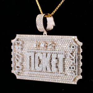 Colgante de Lujo Chapado en Oro de Plata de Ley 925 con Diamantes VVS y Moissanita, Placa Personalizada con Nombre, Colgantes Finos para Hombre - Product Image 2