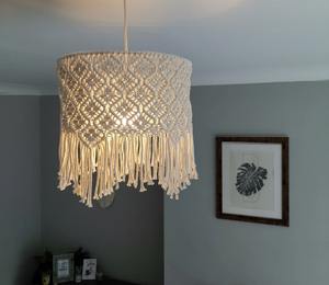 Abat-jour en macramé fait main | Éclairage de lustre Boho Fringe au meilleur prix d'Inde - Product Image 5