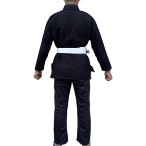 Uniforme de Jiu Jitsu Negro Hecho a Medida, Kimono de Tejido Perla de 450 Gsm con Artes Marciales Personalizadas - Product Image 3