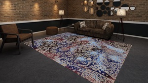 Conjunto de alfombra de lana anudada a mano de alta calidad Diseño de patrón abstracto - Product Image 3