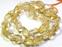 Quartz Citrine Naturel, Fil de 16 pouces, Jaune, Taille Facettée, Pépites Roulées de 10-13mm, Pierres Précieuses en Vrac, Qualité Supérieure, 160 Carats