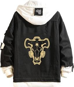 Casual Sport Hip Hop Hoodie Love Printed Denim Jacket Jeans Turn-Down Collar Cierre de cremallera Chaqueta teñida de invierno Descuento de venta - Product Image 2