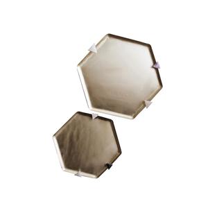 Bandejas de forma hexagonal de alta calidad, bandeja para servir Catering, acabado antiguo, bandeja para servidor de pastel de té y café - Product Image 1