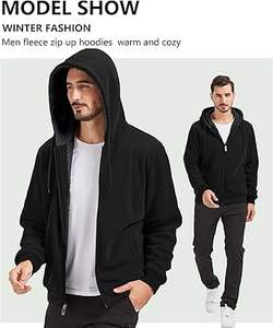 เสื้อฮู้ดลำลองสำหรับผู้ชาย, เสื้อฮู้ดแบบสวมหัวระบายอากาศได้ดีผ้าฝ้ายสีพื้น100% - Product Image 4