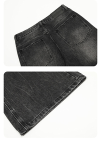 กางเกงยีนส์ขายาวสำหรับผู้ชายทรงสลิมฟิตทรงตรงมีรอยขาดแบบลำลองทันสมัย - Product Image 5