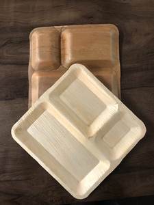 Assiettes carrées durables en feuille d'areca jetables légères de haute qualité Vaisselle gravée écologique pour les mariages - Product Image 4