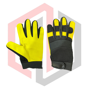 Black Yellow Custom Material Safety <b>Gloves</b> Knit Wrist Cuff Anti-Vibration Lightweight Non-Slip Flexible <b>Touch</b> <b>Screen</b> Function - Product Image 1