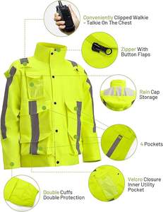 Chaqueta Impermeable Reflectante de Alta Visibilidad para Hombre y Mujer, Traje Impermeable de Seguridad - Product Image 5