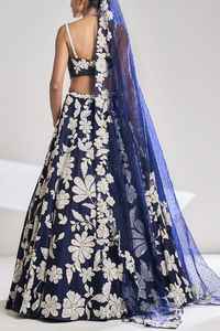 Design moderne Vêtements décontractés pour femmes Tapis rouge Function Wear Blue Faux Georgette Lahenga Choli Set Size Multi Color Indian - Product Image 2