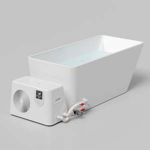 AMBOHR Baignoire extérieure en fibre de verre pour bain froid, modèle Core Flex, avec impression de logo, pour bain de glace, avec couvercle et filtre, pour la récupération sportive et la natation - Product Image 1