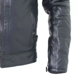 Veste en cuir de moto respirante et sécurisée pour homme, qualité supérieure, idéale pour la conduite. - Product Image 4