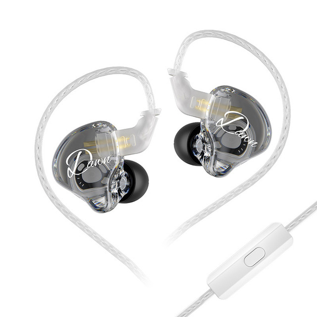 KZ Dawn Wired Earphones Transparent Design HiFi Bass In-Ear Monitors IEM Headphones with Mic for Gaming Studio Music Sports