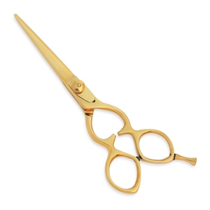 Ciseaux de coiffeur de couleur dorée en titane 440C en acier inoxydable vis réglable rasoir lames tranchantes ciseaux pour la coupe de cheveux - Product Image 1