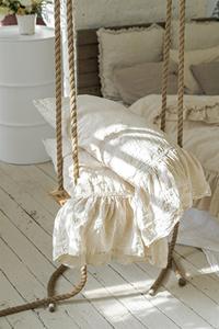 Housse de coussin à volants en lin naturel | Jeté de volants adoucis | Ferme décorative Sham shabby chic standard roi reine euro - Product Image 4