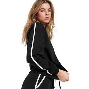 Diseño de logotipo personalizado OEM impreso bordado chándales para mujer negro XL Casual gimnasio ropa deportiva con media manga temporada de invierno - Product Image 6