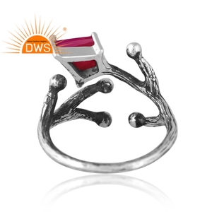 Nuevo diseño elegante anillo de piedras preciosas de Calcedonia Rosa Natural de plata esterlina diseño personalizado joyería para mujer regalo para ella - Product Image 2