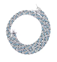 Collier de luxe pour homme, chaîne à maillons entièrement pavée de moissanite, en argent, style hip-hop, bijoux de fête
