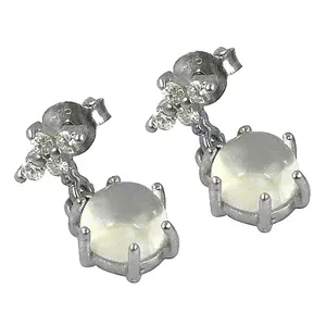 "Water Drop & Princess Cut Diamond <b>Stud</b> Earrings for Women in 14k & 18k Rose Gold" - Product Image 3