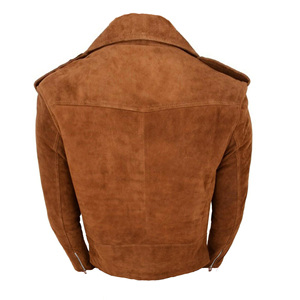 Veste tendance en cuir de qualité supérieure pour hommes Veste en cuir suédé de qualité supérieure douce au toucher entièrement doublée en daim noir style jean - Product Image 2