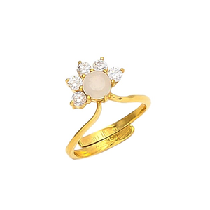 Best Quality 925 Sterling Silver Gold Plated Handmade Prong Setting Ring Natural Milky Chalcedony Oval Gemstone Wedding Party - Product Image 1