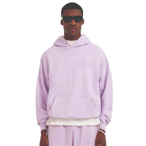 Sweat à capuche surdimensionné pour homme en coton français 100% lourd, broderie de logo personnalisée, streetwear pour l'hiver - Product Image 1