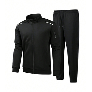 Men's Vintage Sports Gym <b>Tracksuit</b> Set Elastic Printed Breathable Sweatsuits Solid Style for Autumn Sports <b>Tracksuits</b> - Product Image 1