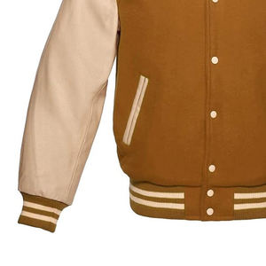 Blouson aviateur en laine de haute qualité pour hommes et femmes, logo personnalisé, vente en gros, blouson universitaire grande taille avec cuir - Product Image 2