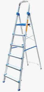 Escalera plegable de aluminio ligera con plataforma antideslizante ancha para seguridad - Product Image 4