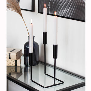 Soporte de vela de Base de hierro hecho a mano de lujo moderno de nuevo diseño con acabado negro para decoración de mesa de hogar y oficina - Product Image 6