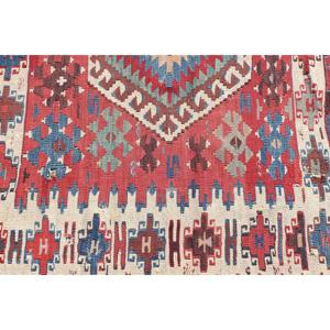 พรมวินเทจขนาด 2.3x8.6 ฟุต สีแดงตุรกี ลายโมร็อกโก ทำจากขนสัตว์ พร้อมแผ่นรองหลังทำจากยางพารา เป็นมิตรกับสิ่งแวดล้อม ดีไซน์แบบดั้งเดิม - Product Image 4