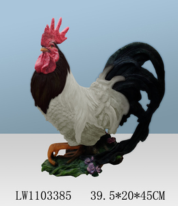Statue de coq alpha, grand modèle, pour décoration intérieure et extérieure, idéal comme cadeau, représentant un coq dans une ferme rurale au lever du soleil. - Product Image 5