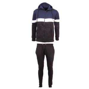 Conjunto de chándal para hombre sólido de invierno al por mayor, Sudadera con capucha de lana, pantalones para correr, ropa deportiva informal, 100% de algodón, transpirable, a prueba de viento, para hombre, para correr - Product Image 2