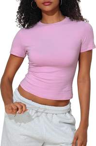 Camiseta Elegante para Mujer, Tejido Suave, Talla Grande, Textura Ligera, Caída Fluida, Sensación Suave, Forma Limpia, Comodidad Diaria, Frescura, Movimiento Moderno, Ajuste Moderno - Product Image 4