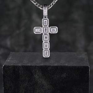 VVS Natural Round and Baguette Diamond Hip Hop Rapper Iced Out <b>Cross</b> Pendants Available in Best Prices with 10K/14K Gold - Product Image 1