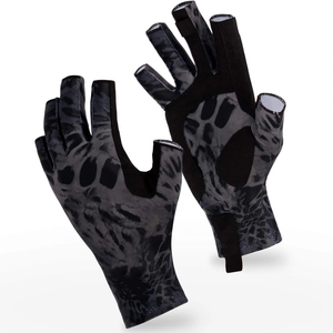 Custom Made Fishing <b>Gloves</b> Half Finger Sublimation Print Synthetic-Material Unisex-All Seasons Hook-And Loop-Closure - Product Image 2