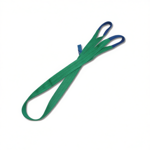 2t Lifting <b>Sling</b> Green Double-Layer Flat Webbing Reinforced Loops High Tenacity Polyester (PES) Packaging Ropes - Product Image 2