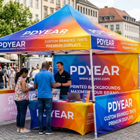 Gazebo publicitaire d'extérieur avec parois latérales amovibles, tente pliable durable, structure en aluminium, couleur personnalisée pour jardin et cour arrière