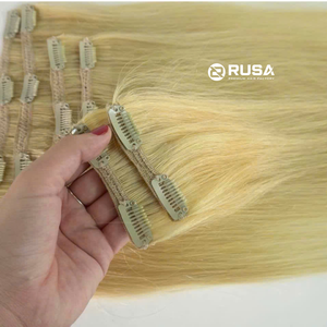 Extensiones de Cabello Natural Vietnamita de Alta Calidad con Clip, Venta al Por Mayor de Fábrica, Personalizadas, Sin Sintético, con Longitud de 10 a 34 Pulgadas - Product Image 1