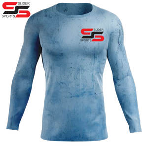 Rash Guard imprimé par sublimation en gros pour hommes t-shirt de surf à manches longues de compression pour hommes Rash Guard - Product Image 5