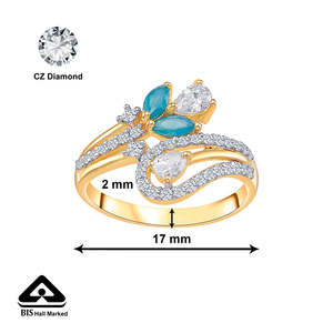 18K Gold Plated Adjustable <b>Letter</b> Ring for Women Trendy <b>Brass</b> Inlay Jewelry - Product Image 5