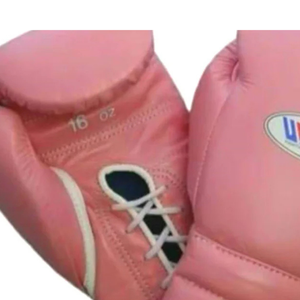 Gants de boxe professionnels à lacets, en cuir véritable rose, gants d'entraînement et de sparring, équipement de combat artisanal - Product Image 3