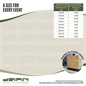 Made in Italy Bandeja de cartón dorada rectangular desechable ecológica de diferentes tamaños lista para enviar - Product Image 4